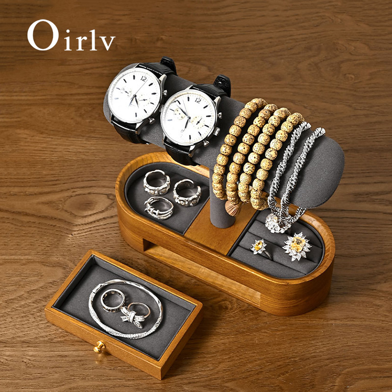 Jewelry Organizer Watches - Oirlv-estante organizador de relojes de madera