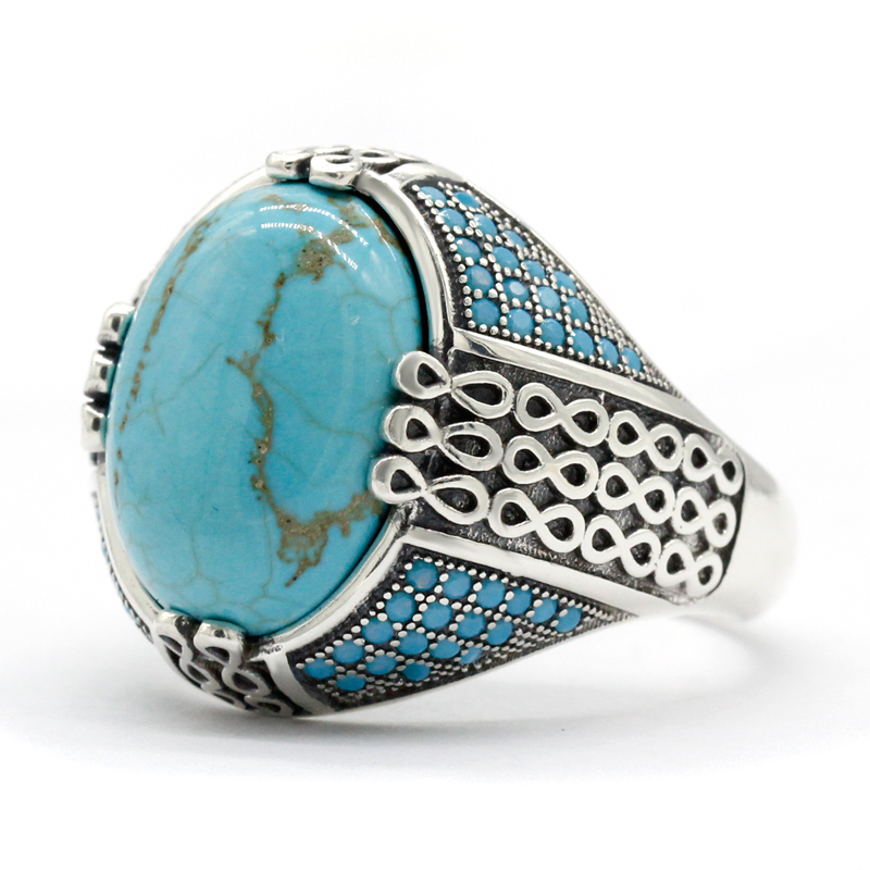 Turquoise Stone Ring - Anillo de piedra turquesa Natural para