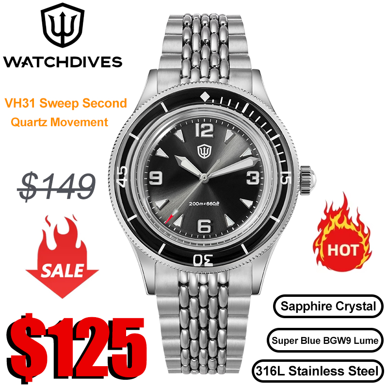 Vintage Pocket Watch - Relojes Watchdives WD50Q con movimiento de