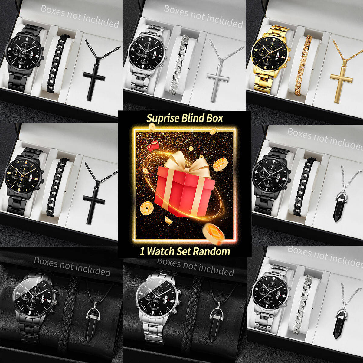 Jewelry Organizer Watches - Caja ciega de Reloj misterioso sorpresa-3PCS/Set,