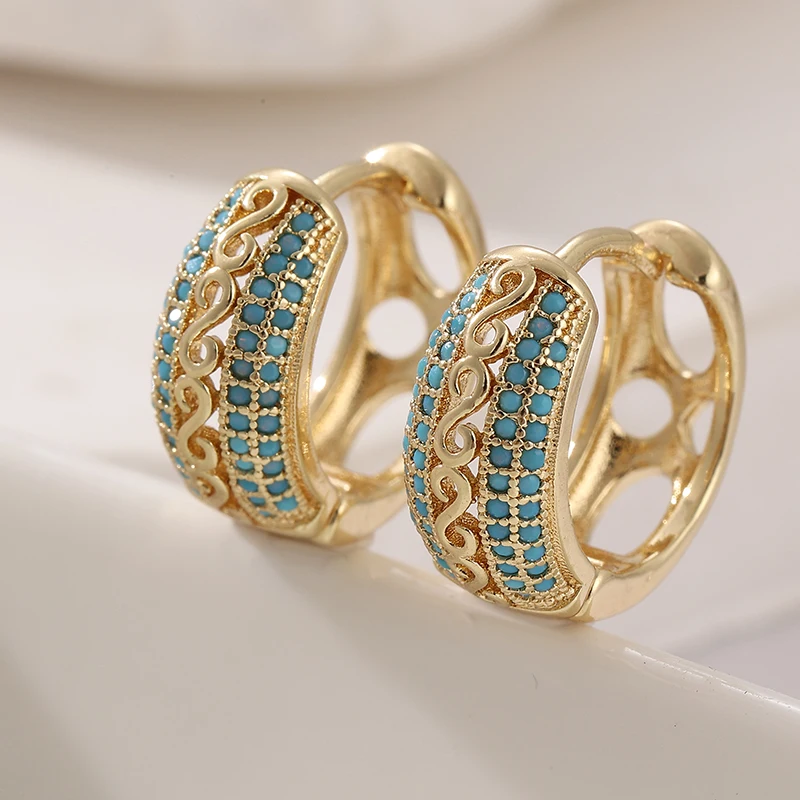Turquoise Stone Ring - Pendientes de turquesa sintética verde a