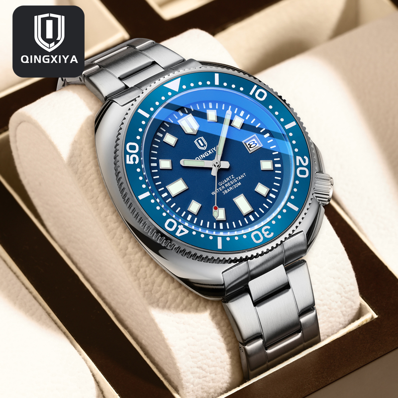 Jewelry Inspired Watches - Marca QINGXIYA, reloj de cuarzo azul