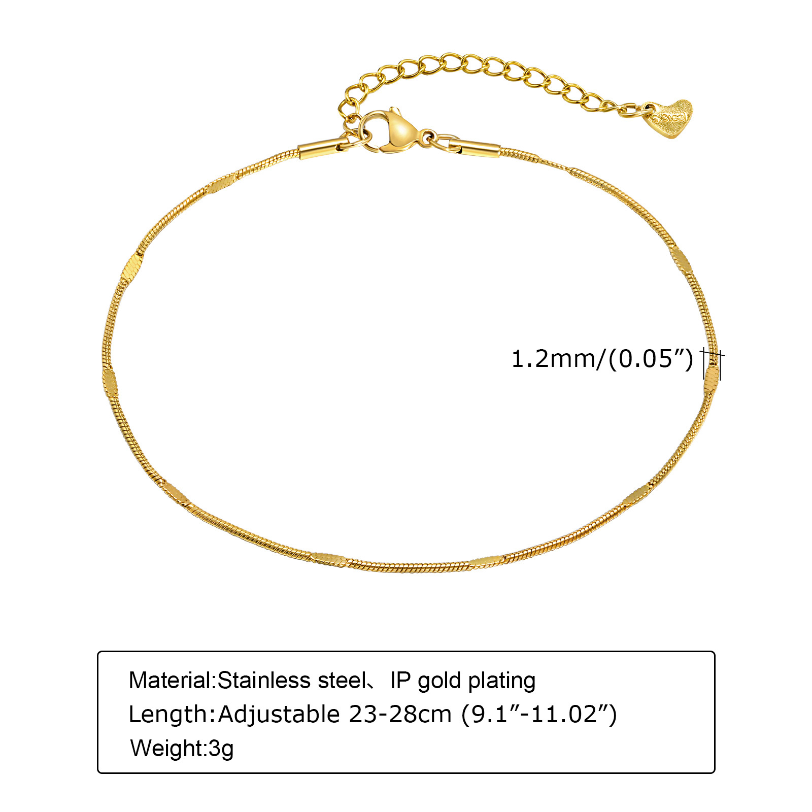 Tobilleras de cadena de serpie - Jc Jewelry & Watches Reviews reseña y precio