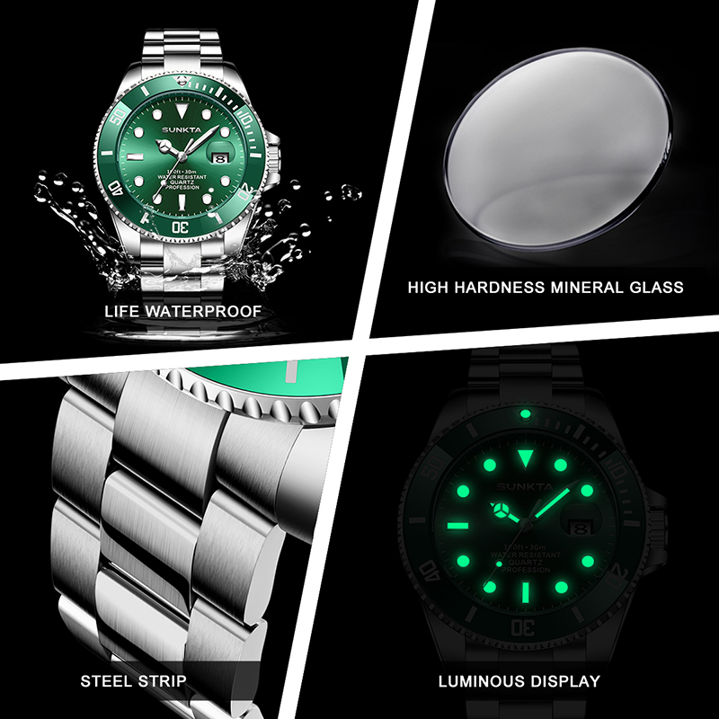 Relojes para hombre SUNKTA, ma - Jewelry Inspired Watches reseña y precio
