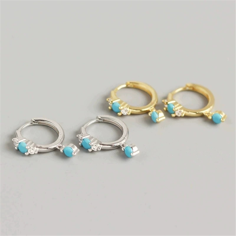 Pendientes de aro redondos con - Turquoise Stone Ring reseña y precio