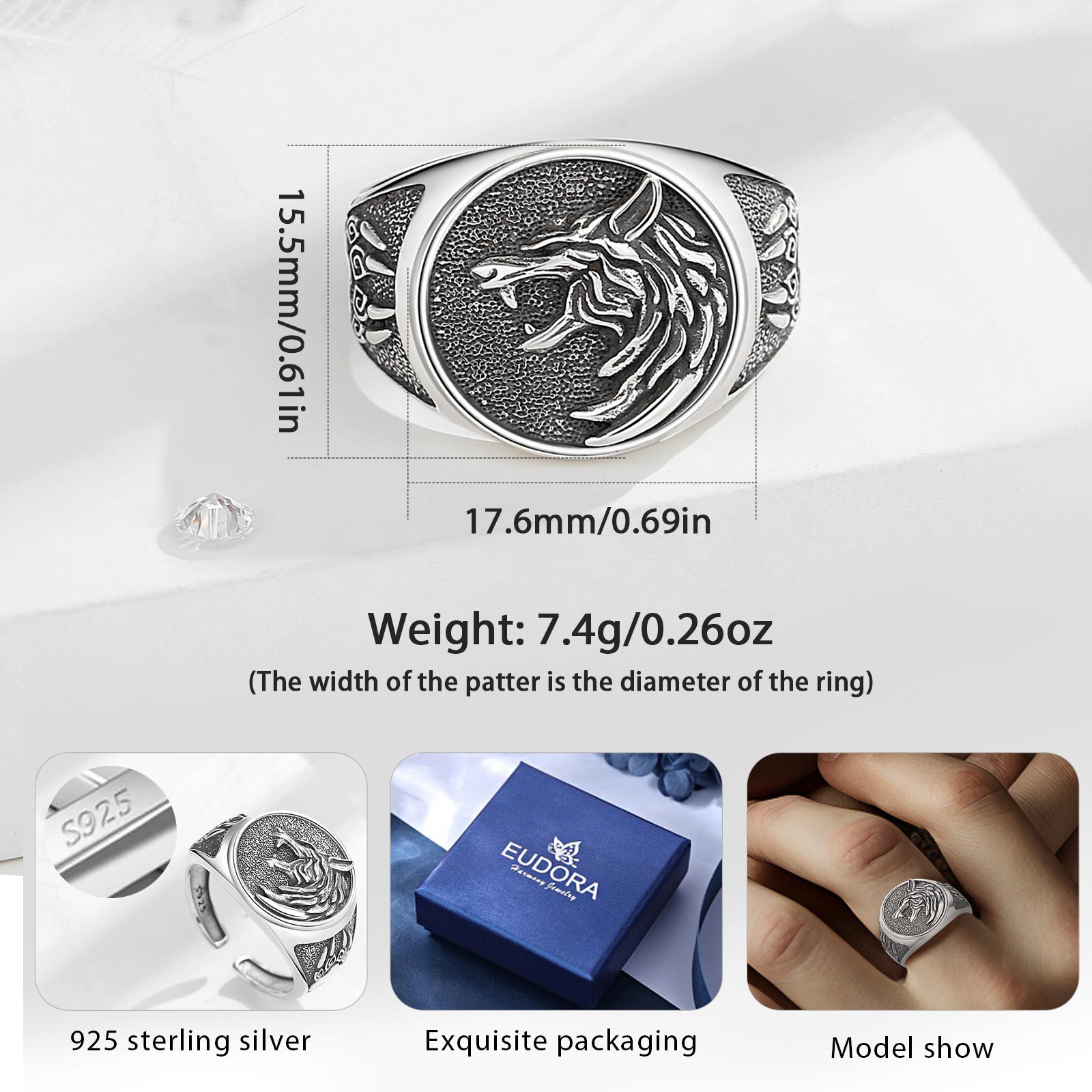 Eudora-anillo ajustable de Pla - Wolf Jewelry & Watches Tampa reseña y precio