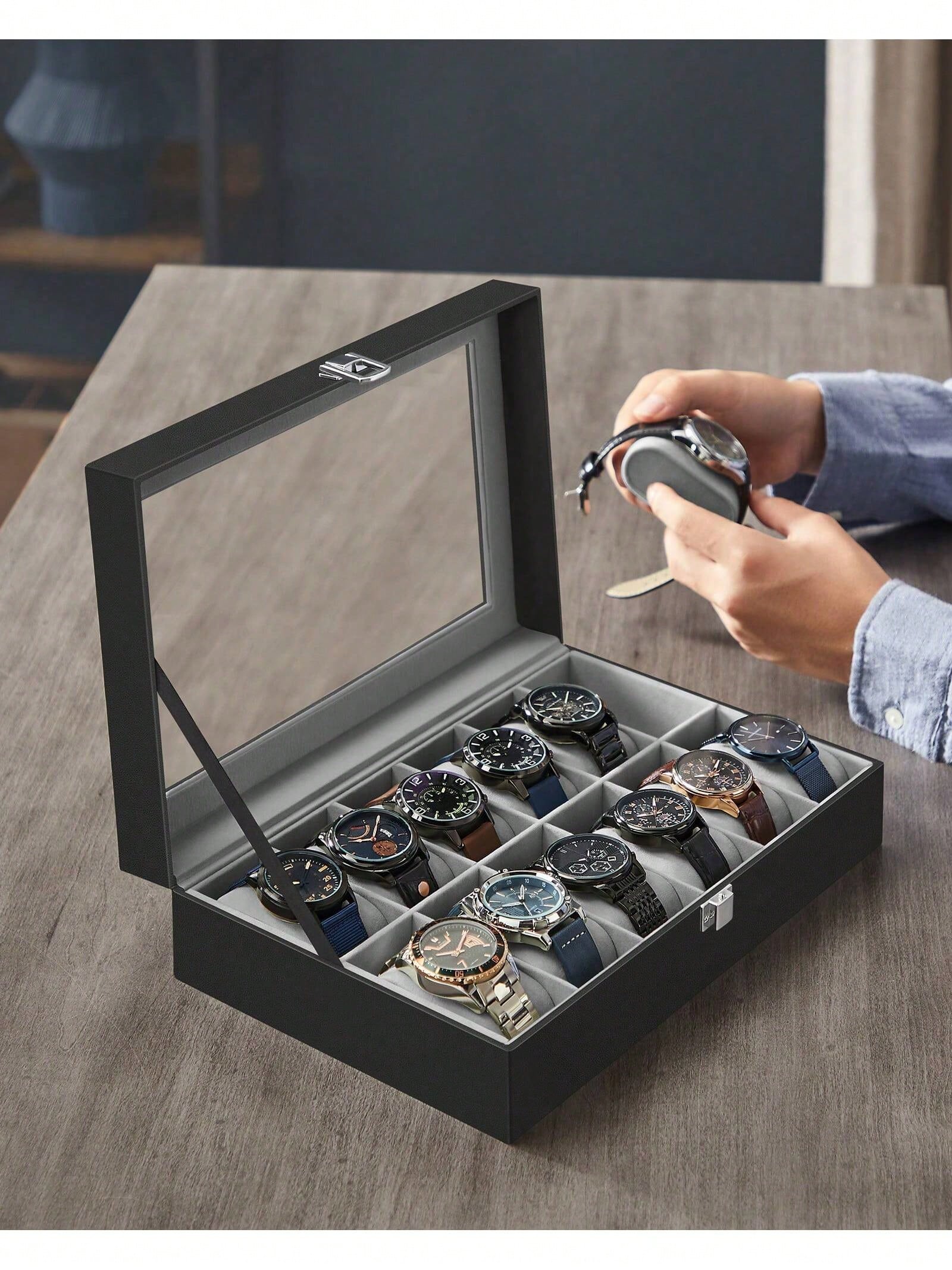 Caja para relojes con cerradur - Jewelry Organizer Watches reseña y precio