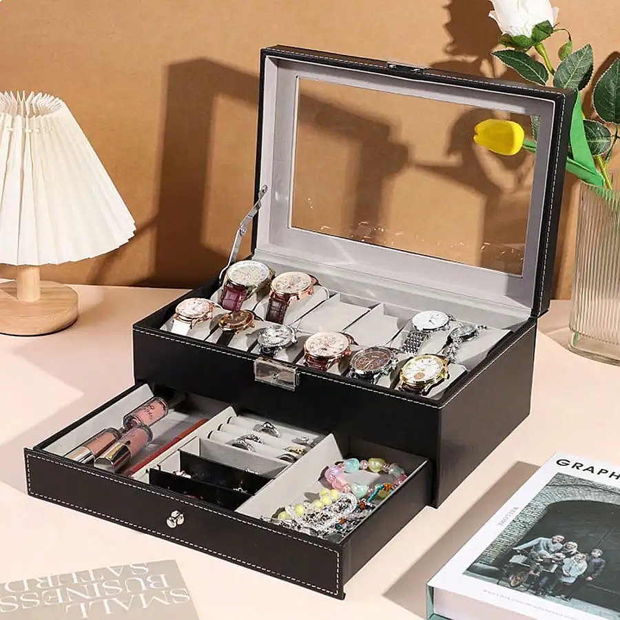 Caja para Relojes de 12 Ranura - Jewelry Organizer Watches reseña y precio