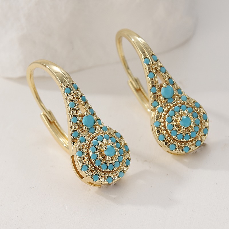 Pendientes de aro chapados en  - Turquoise Stone Ring reseña y precio