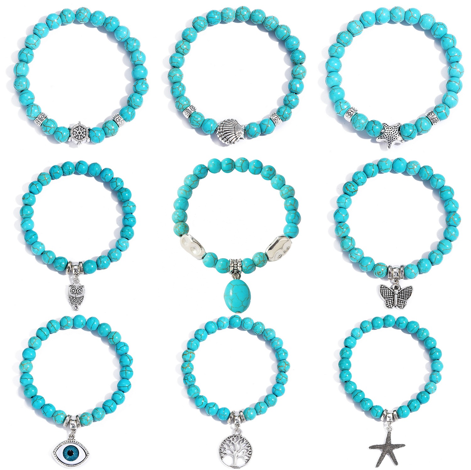 Pulseras de piedra Natural azu - Turquoise Stone Ring reseña y precio