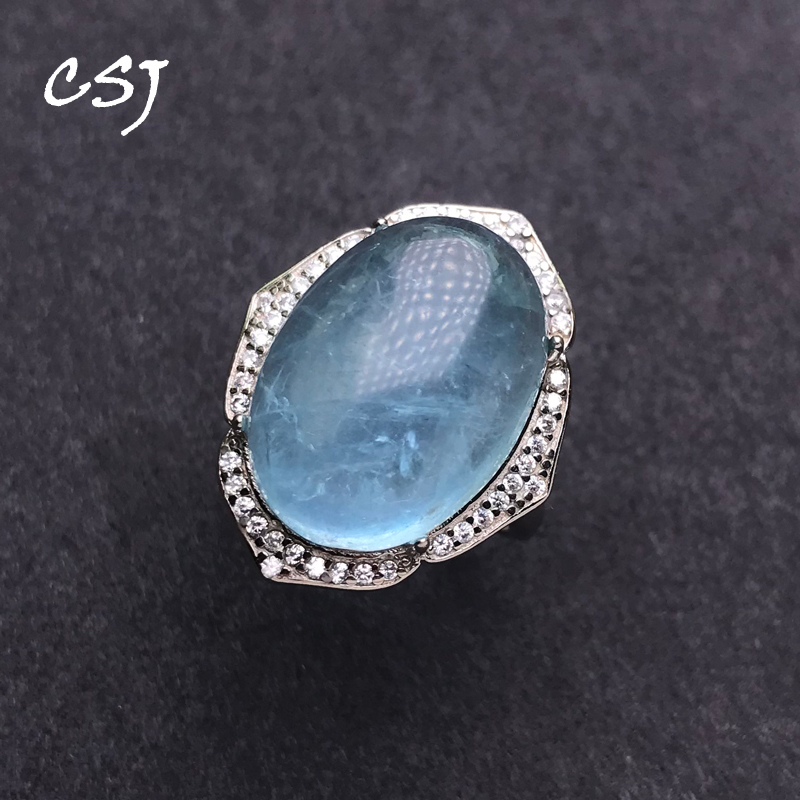 CSJ, anillos de Aguamarina Nat - Turquoise Stone Ring reseña y precio
